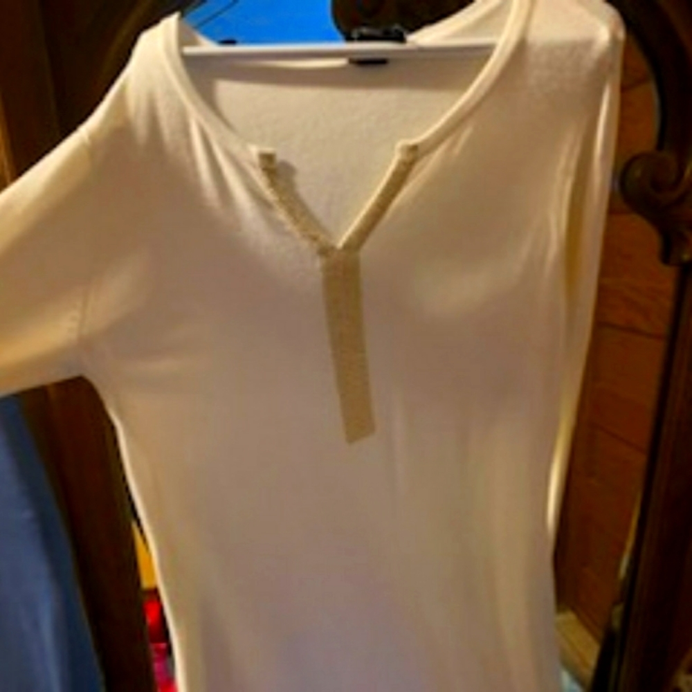 Cream Long Sleeve Dress
